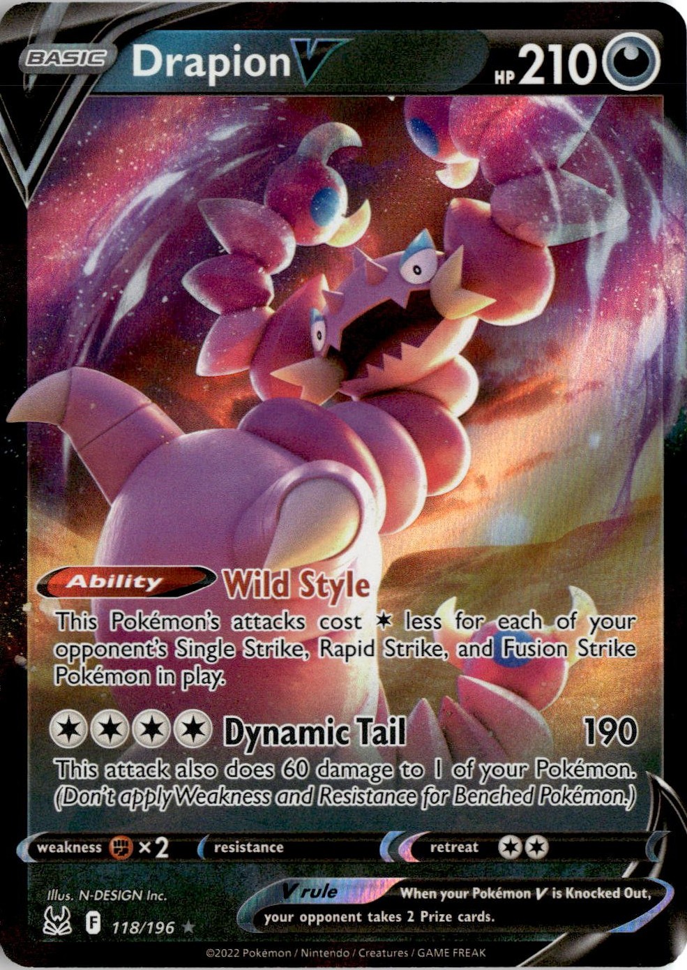 2022 Pokemon Swsh Drapion V graded slab