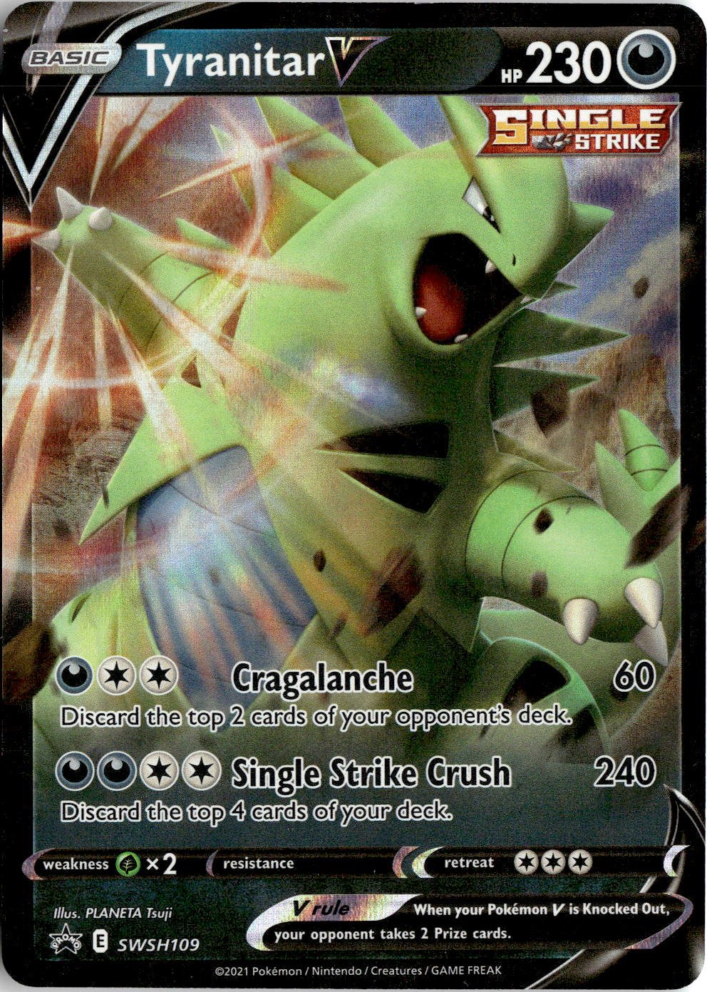 2019 Swsh Black Star Promos Tyranitar V graded slab