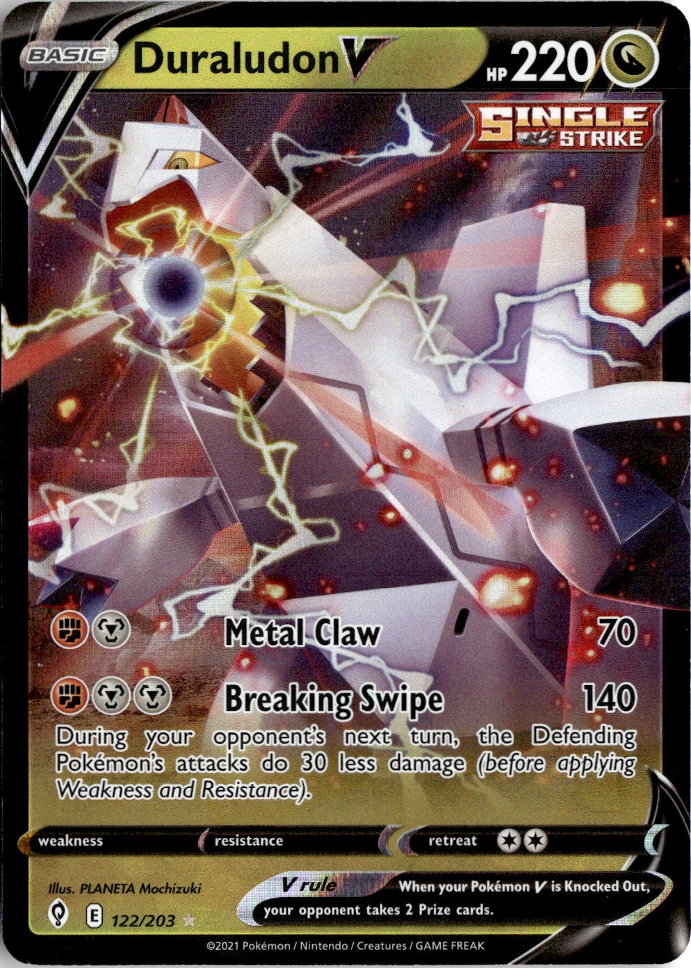 2021 Pokemon Swsh Duraludon V graded slab