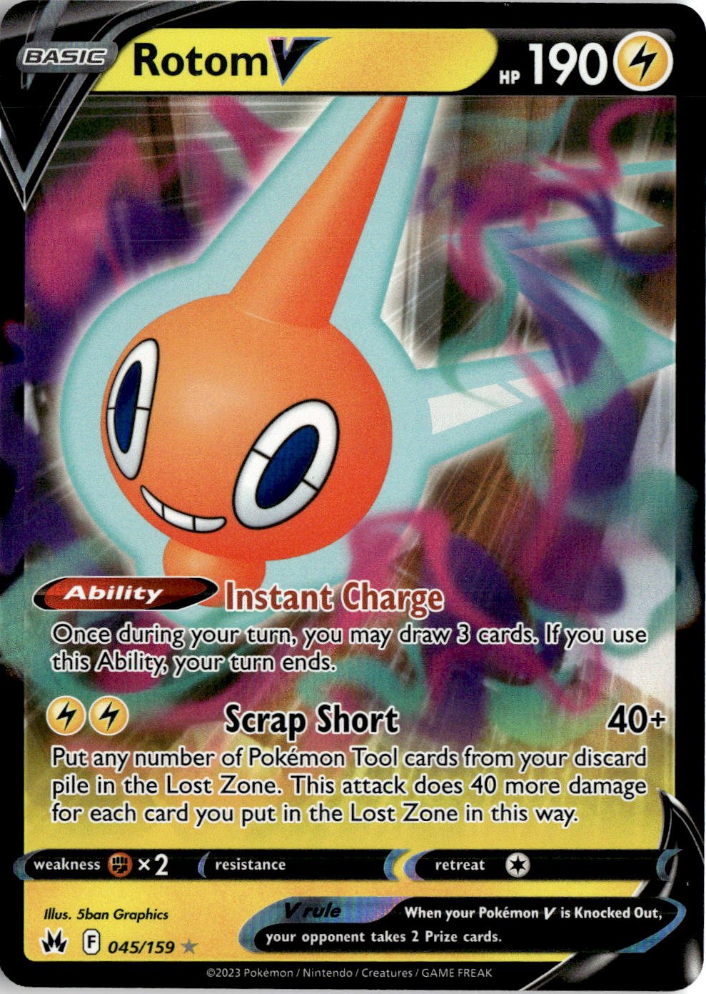 2023 Pokemon Swsh Rotom V graded slab