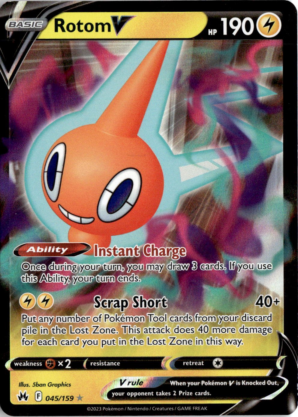 2023 Pokemon Swsh Rotom V graded slab