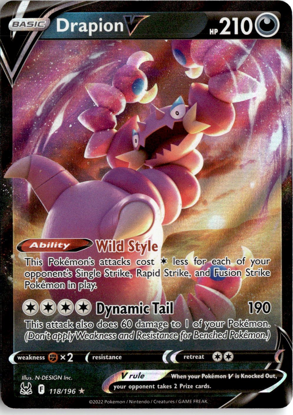 2022 Pokemon Swsh Drapion V graded slab
