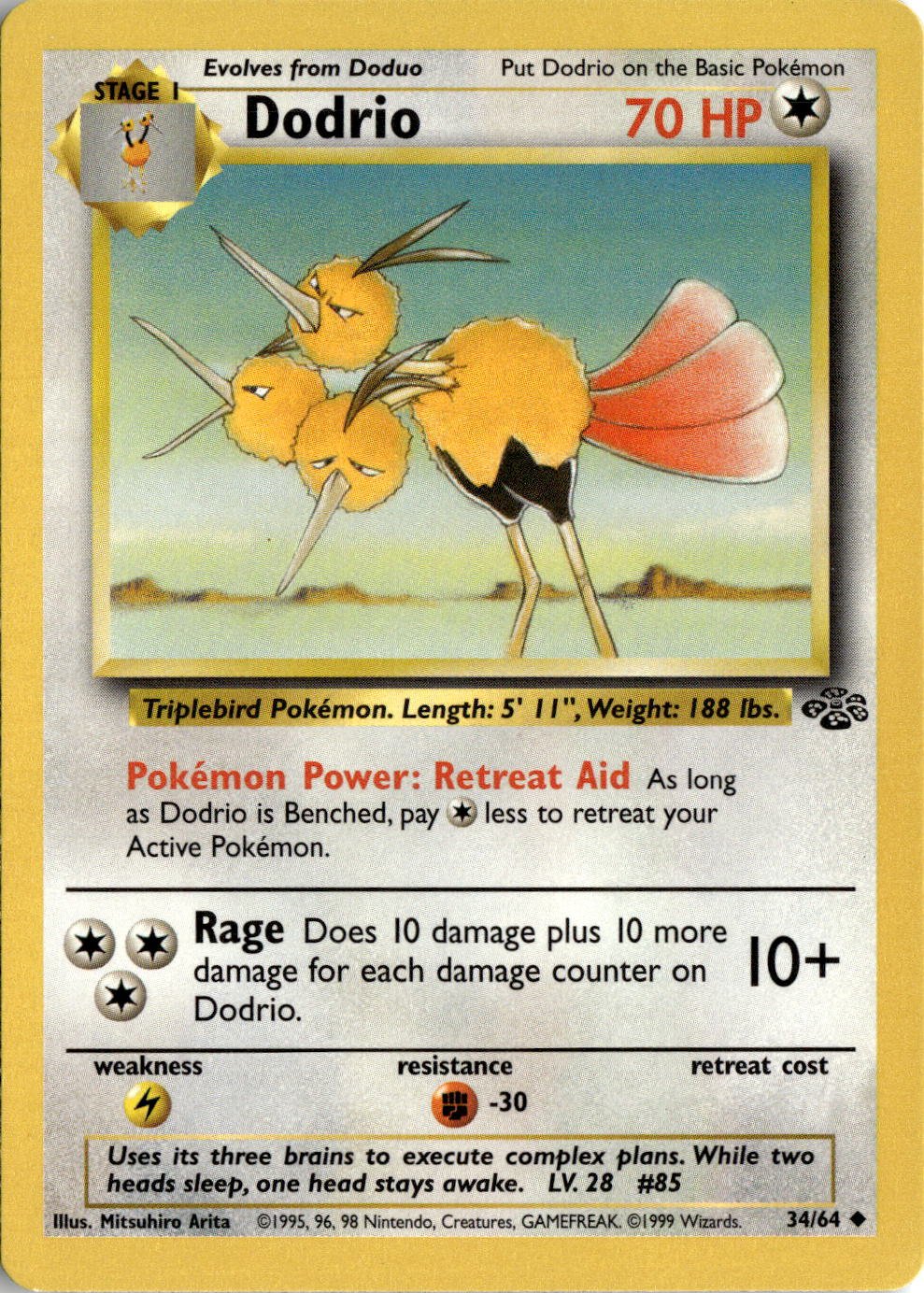 1999 Pokemon Original Dodrio graded slab