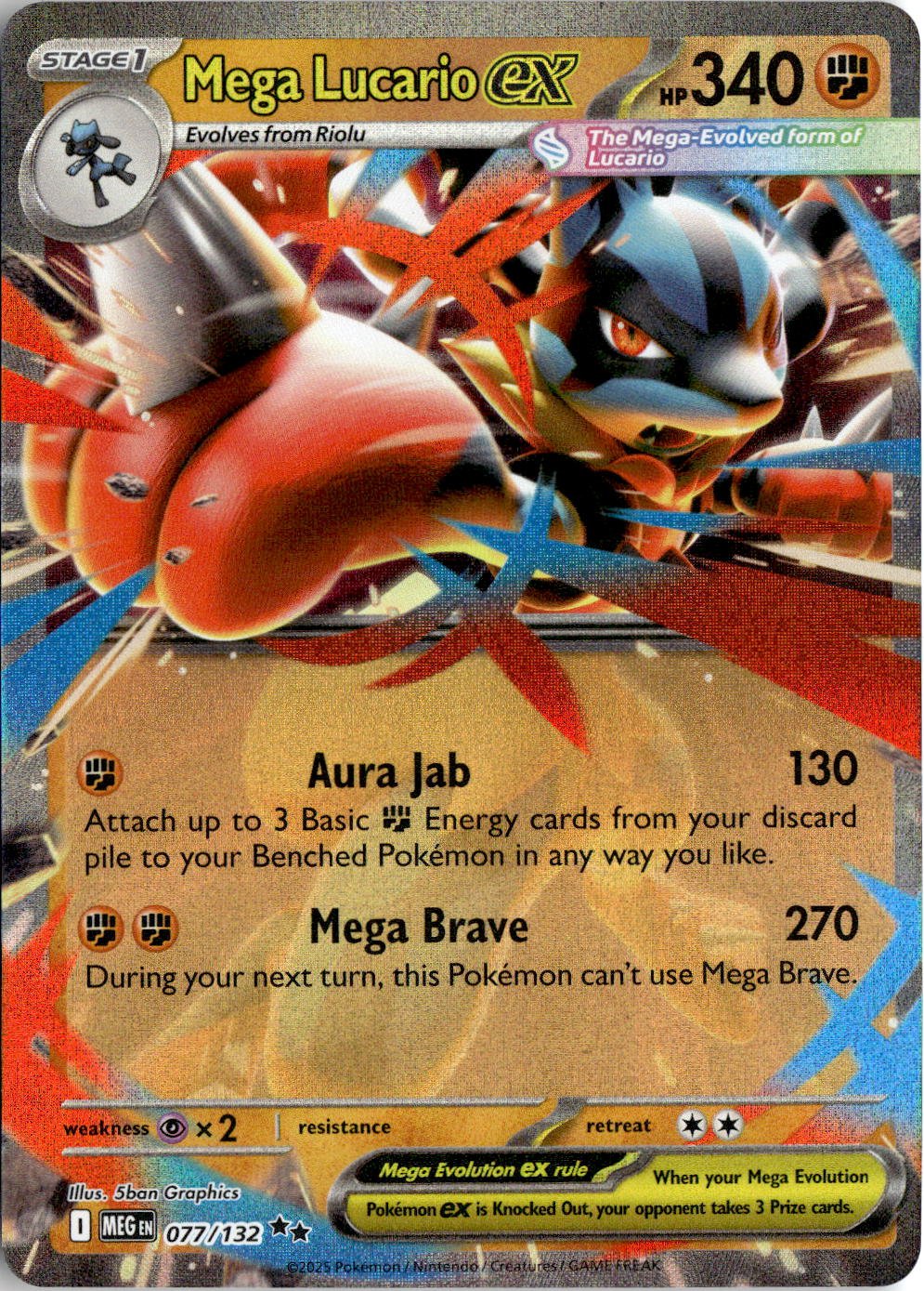 2025 Pokemon Mega Evolution Mega Lucario EX graded slab