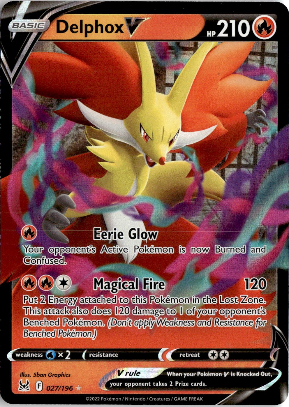 2022 Pokemon Swsh Delphox V graded slab