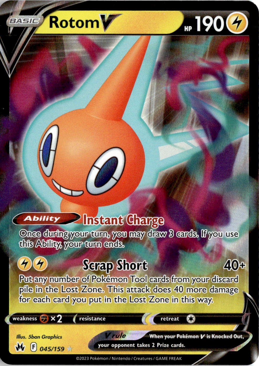 2023 Pokemon Swsh Rotom V graded slab