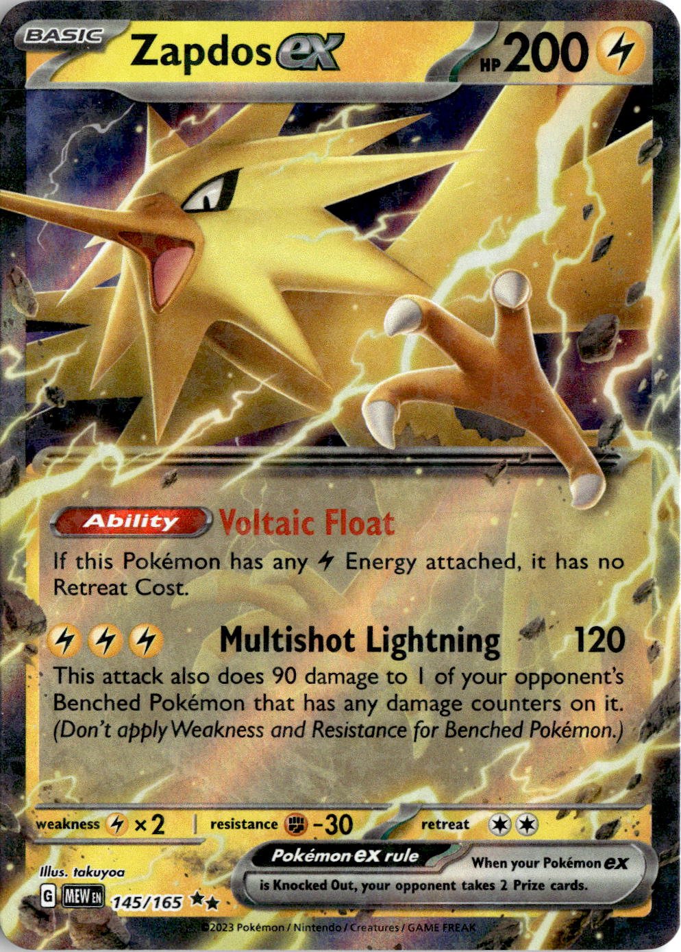 2023 Pokemon Sv Zapdos EX graded slab