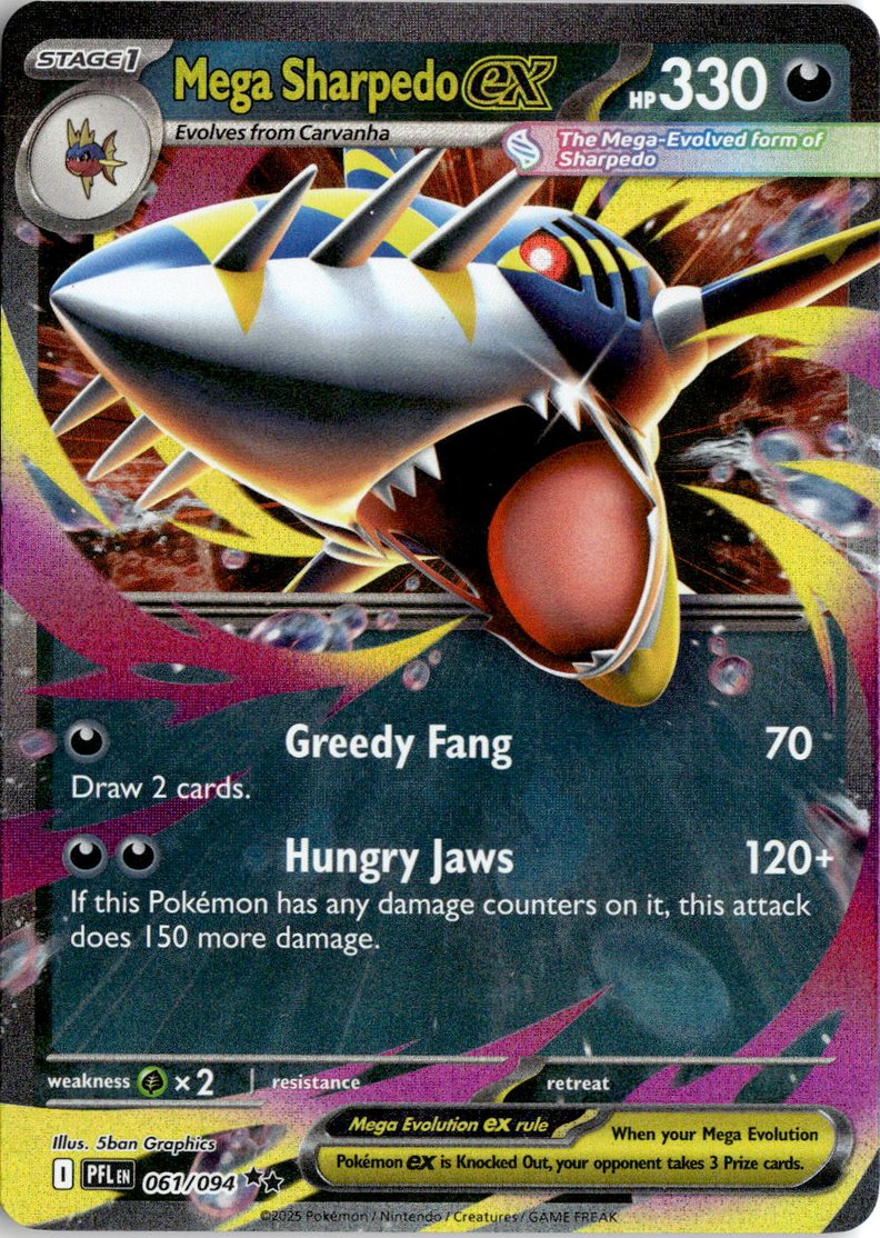 2025 Pokemon Mega Evolution Mega Sharpedo EX graded slab