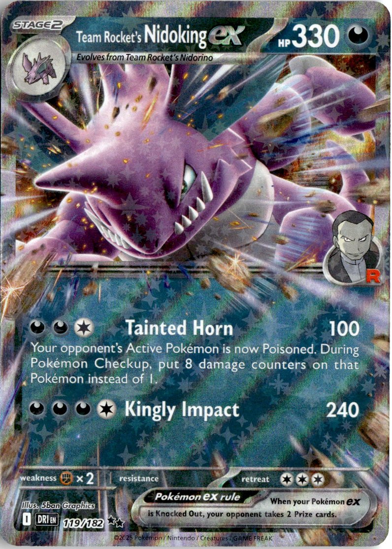 2025 Pokemon Scarlet And Violet Team Rocket's Nidoking EX graded slab