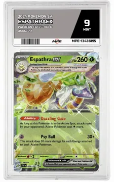2024 POKEMON SV PALDEAN FATES-HOLO #006/091 EspathraEX MPE 9 MINT — graded card up for auction