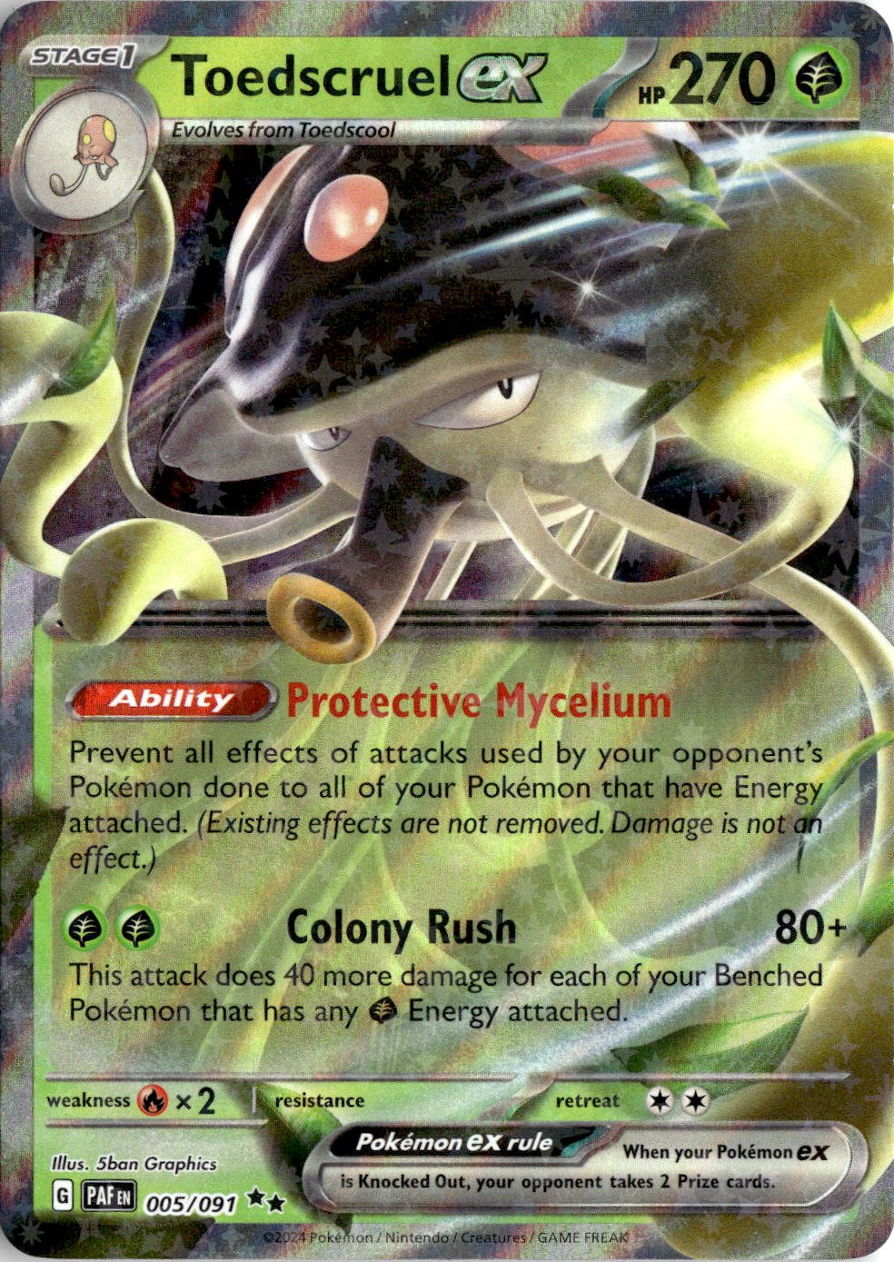2024 Pokemon Scarlet And Violet Toedscruel EX graded slab