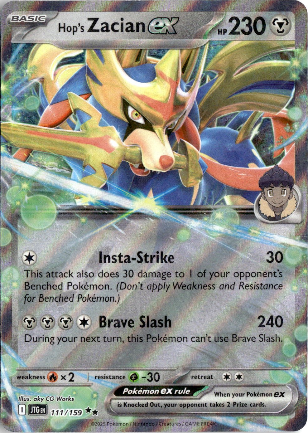 2025 Pokemon Scarlet And Violet Hop's Zacian EX graded slab