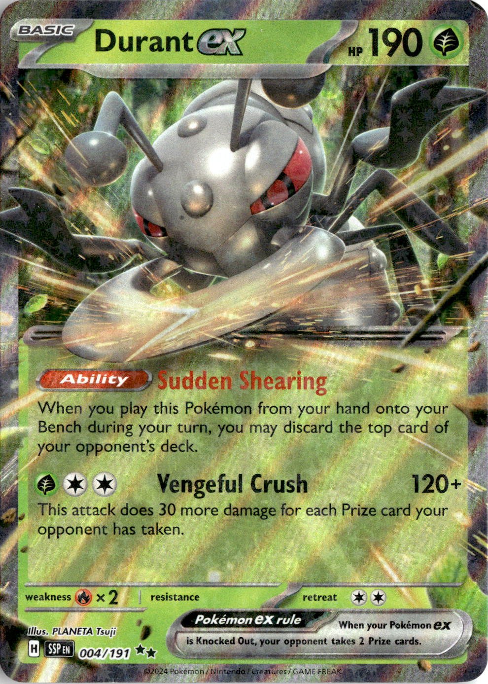 2024 Pokemon Scarlet And Violet Durant EX graded slab