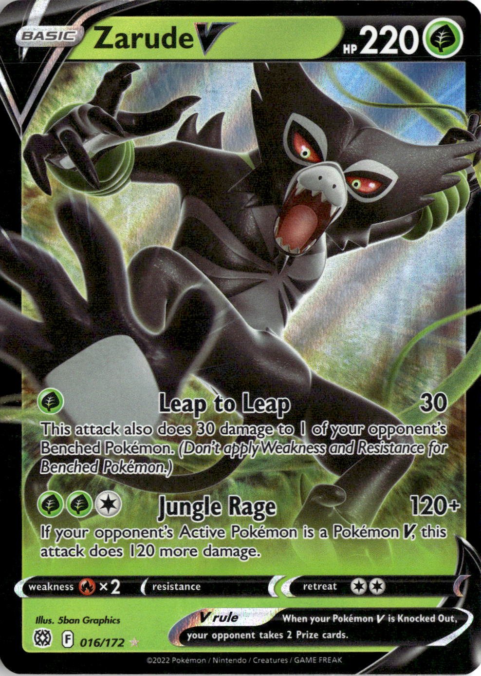2022 Pokemon Sword And Shield Zarude V graded slab