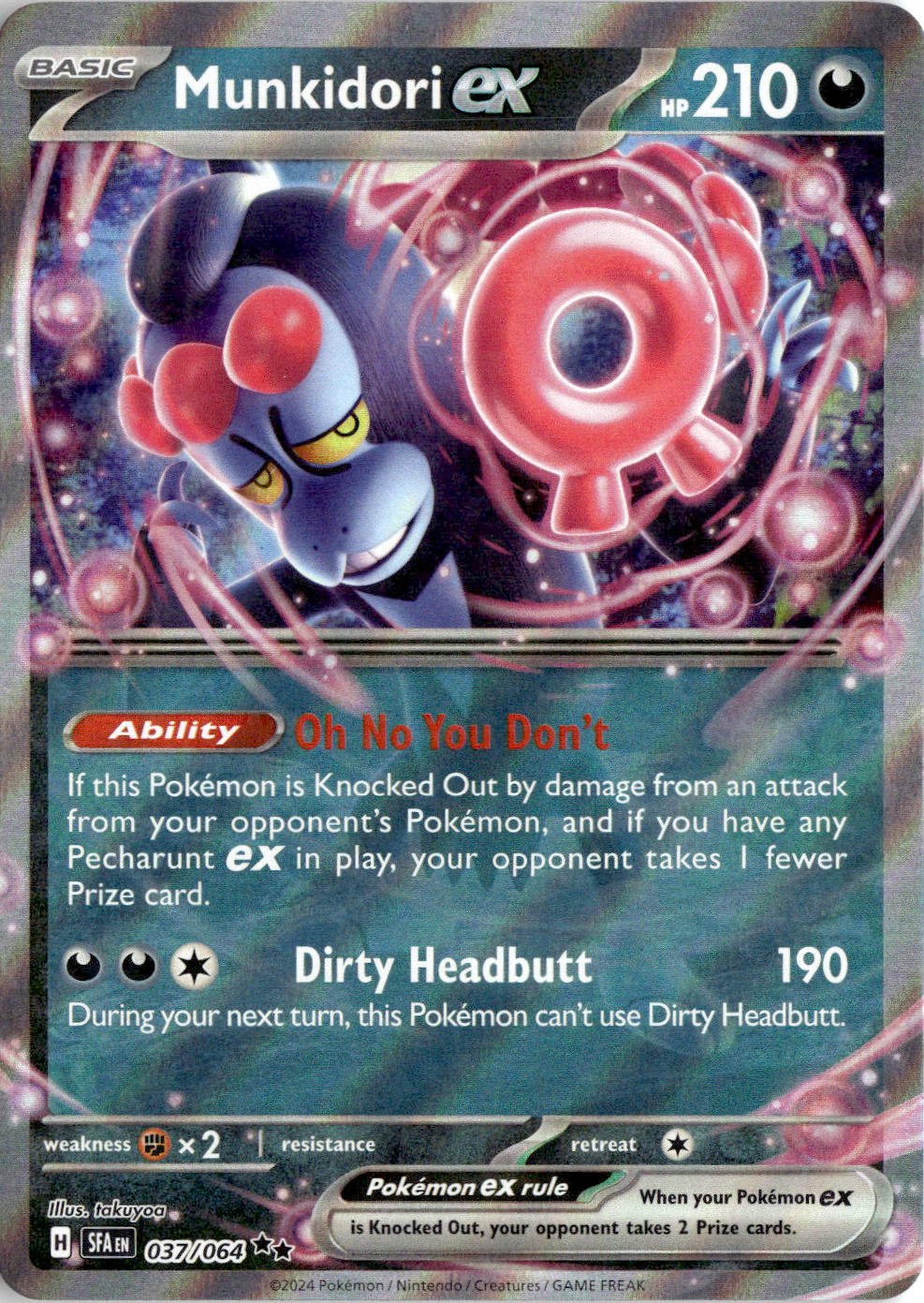 2024 Pokemon Scarlet And Violet Munkidori graded slab