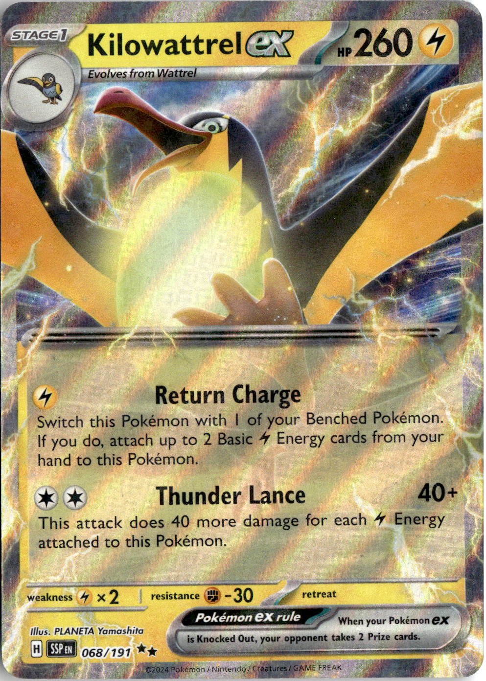 2024 Pokemon Scarlet And Violet Kilowattrel EX graded slab