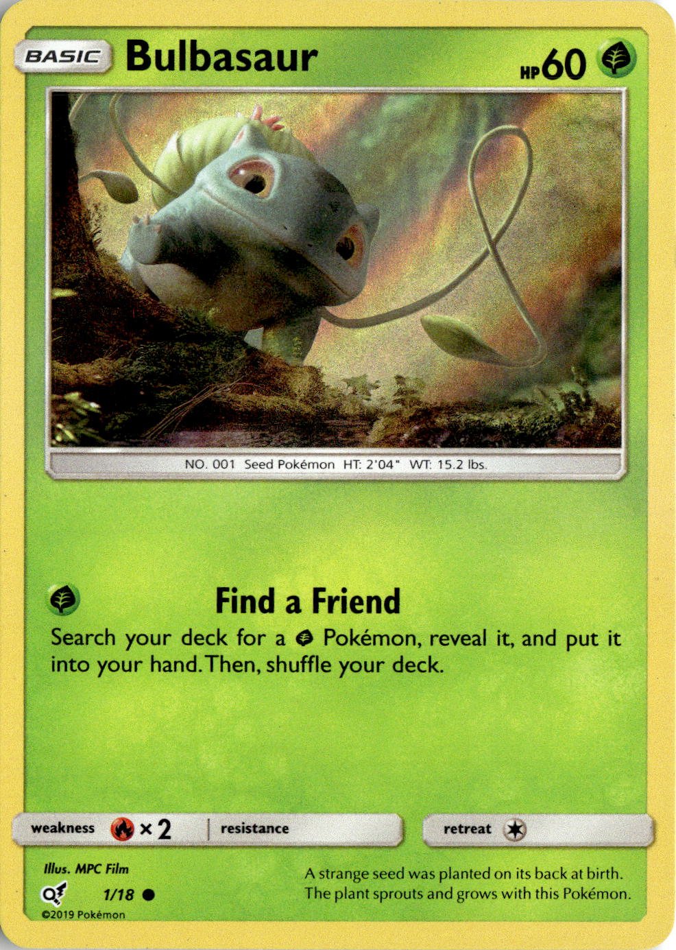 2019 Pokemon Sun And Moon Bulbasaur graded slab