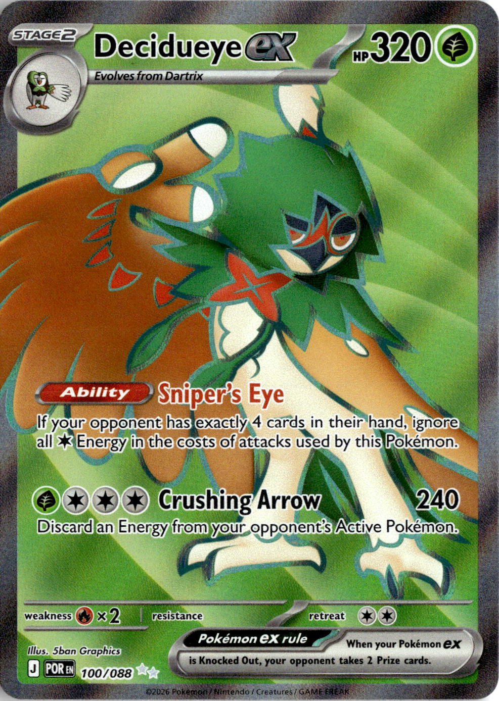 2026 Pokemon Mega Evolution Decidueye EX graded slab