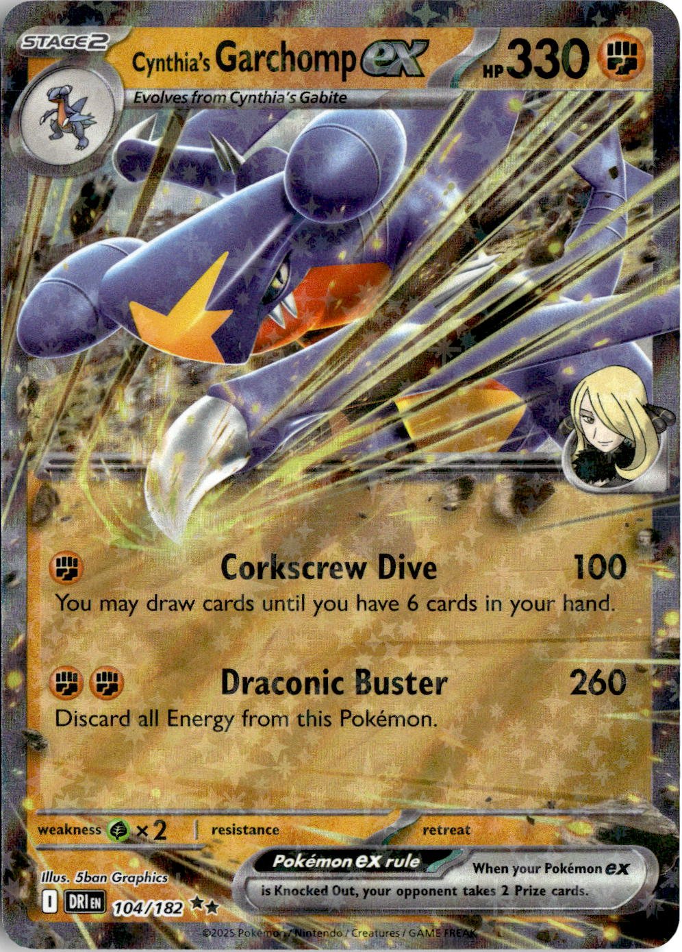 2025 Pokemon Scarlet And Violet Cynthia's Garchomp EX graded slab