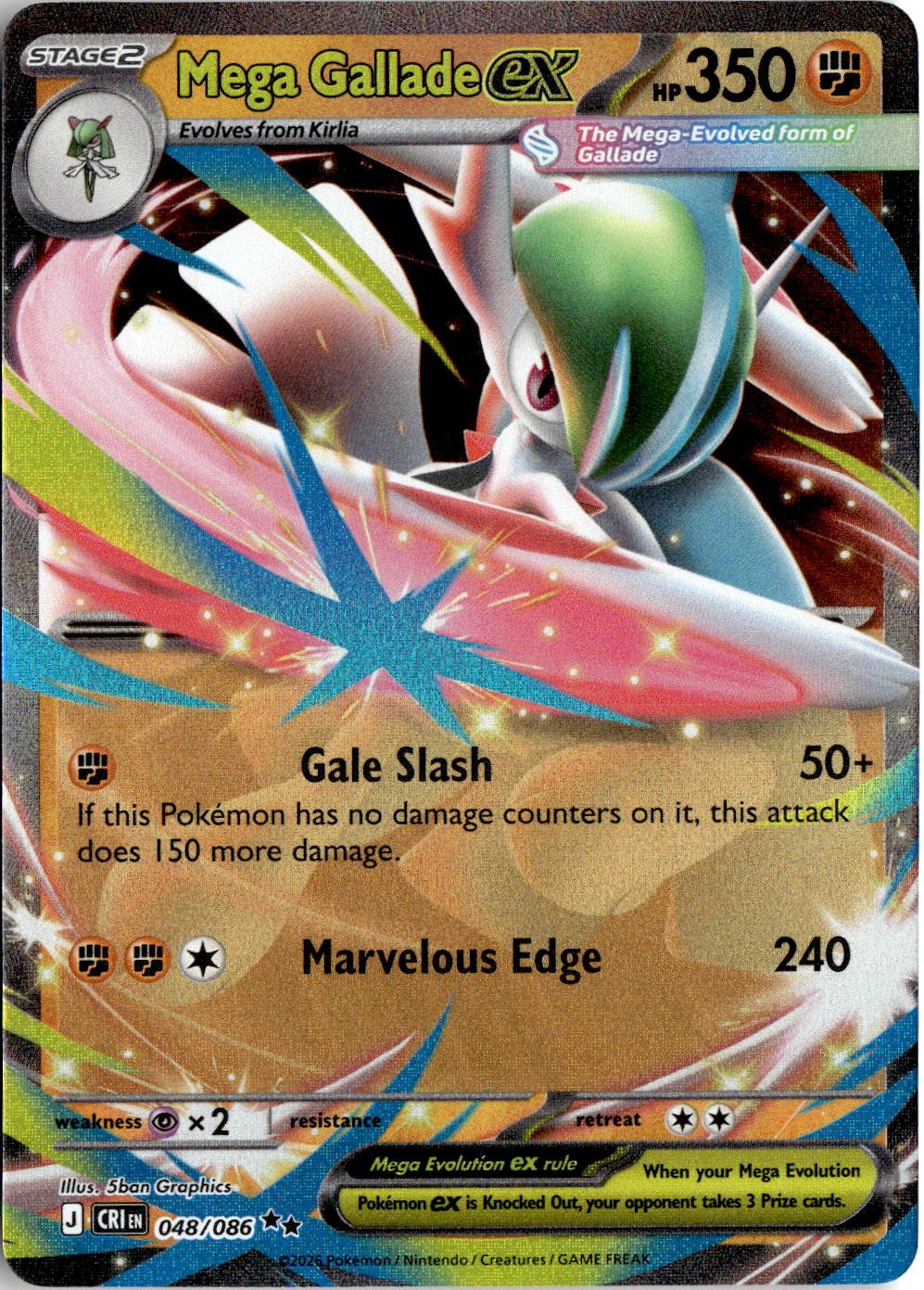 2026 Pokemon Mega Evolution Mega Gallade EX graded slab
