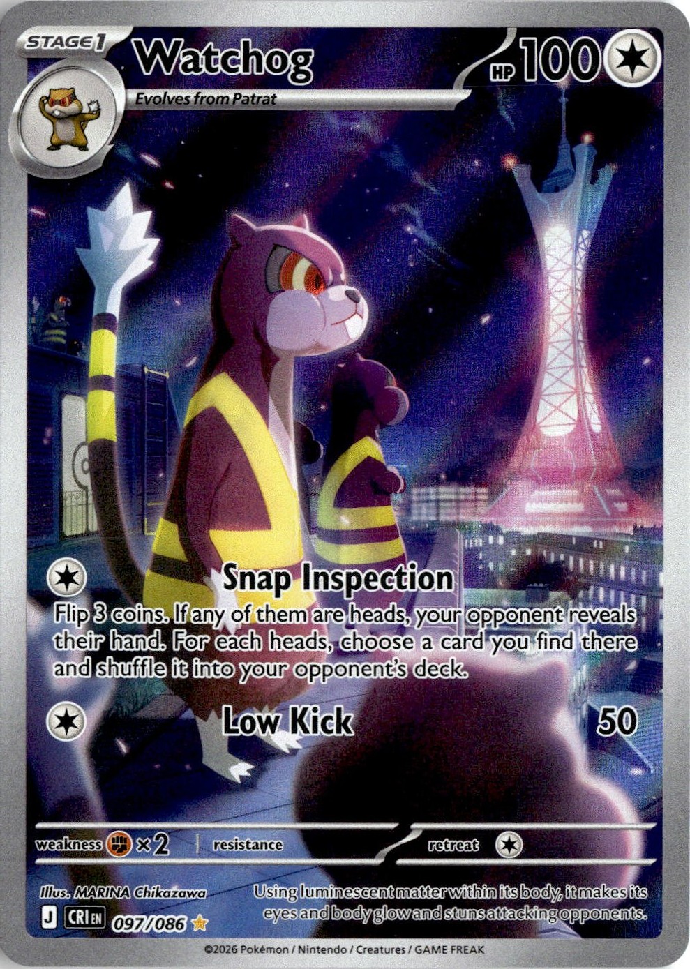 2026 Pokemon Mega Evolution Watchog graded slab