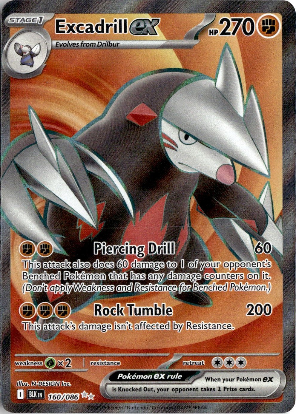 2025 Pokemon Scarlet And Violet Excadrill Ex graded slab