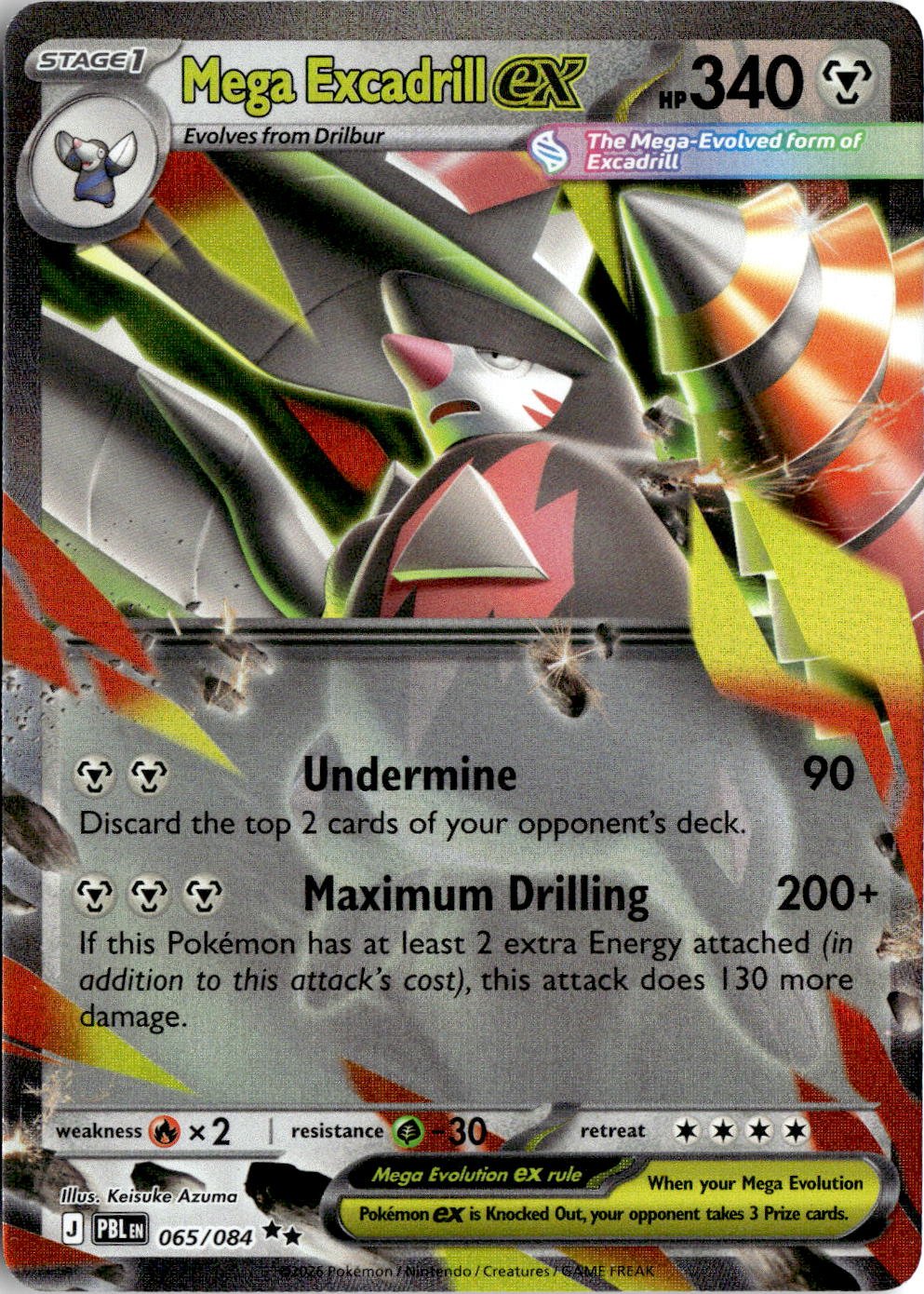 2026 Pokemon Mega Evolution Mega Excadrill EX graded slab