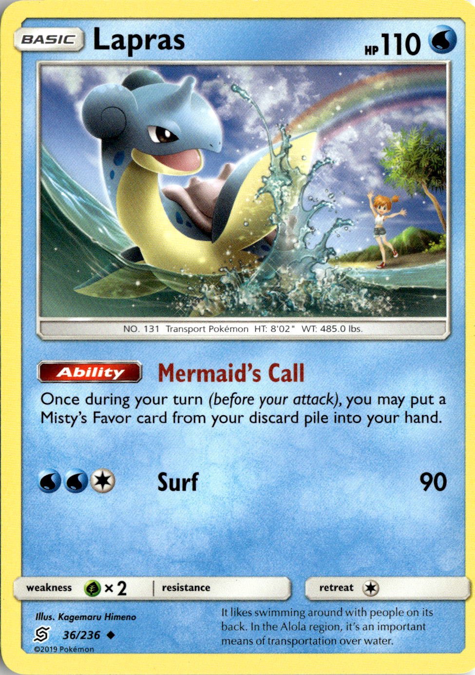 2019 Pokemon Sun And Moon Lapras graded slab