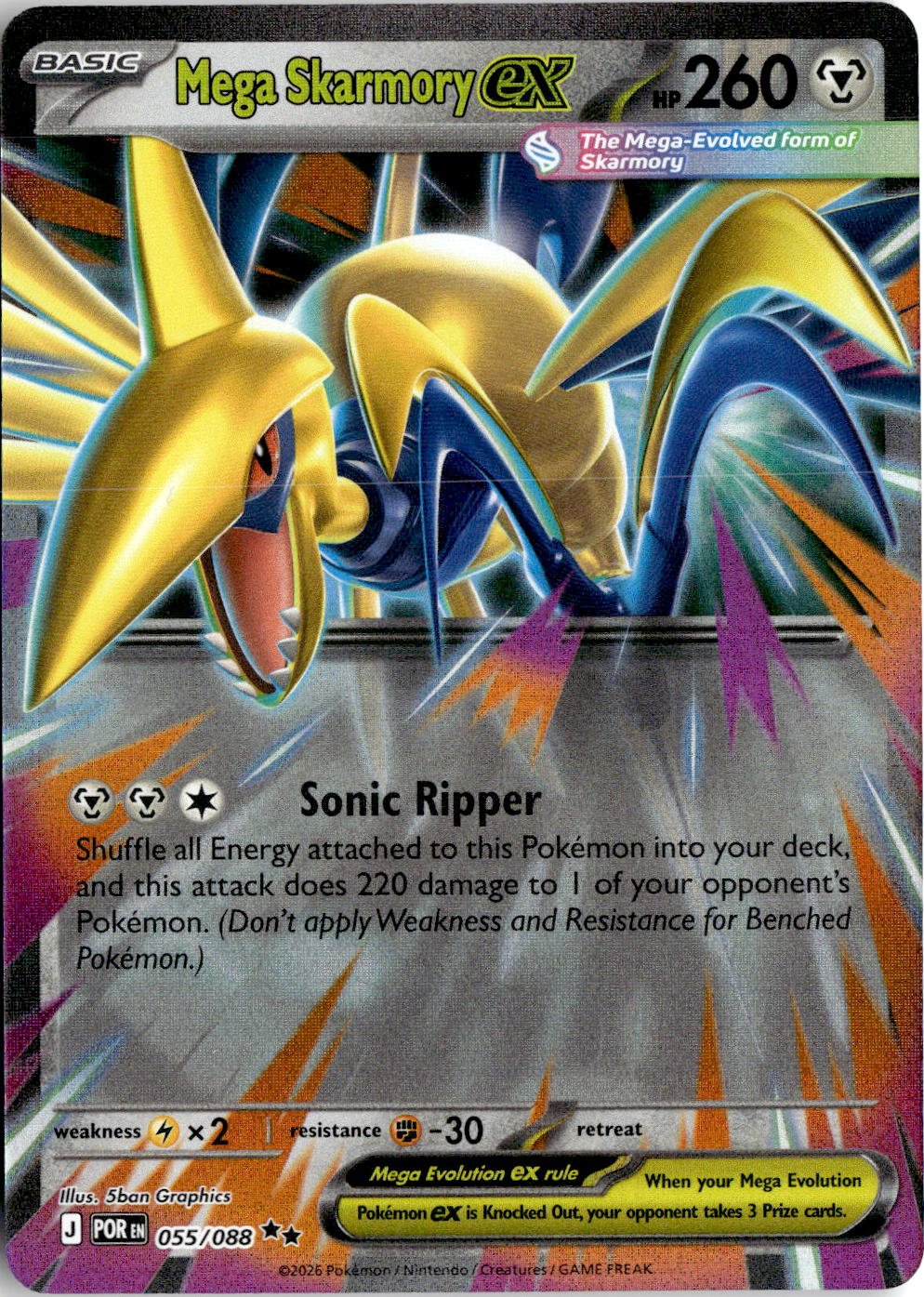 2026 Pokemon Mega Evolution Mega Skarmory EX graded slab