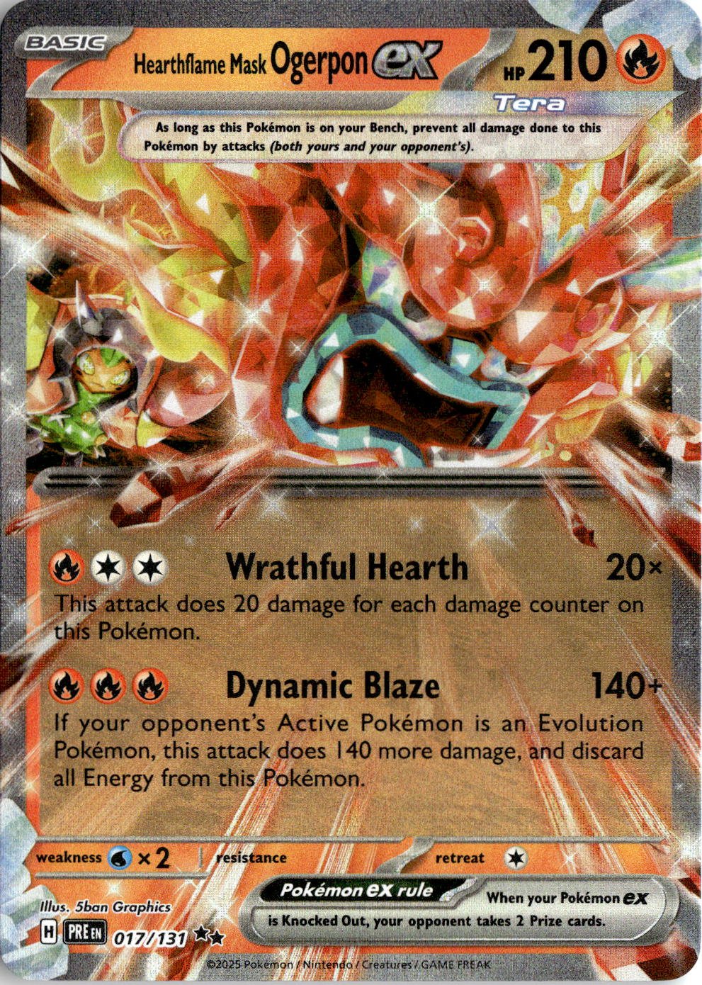 2025 Pokemon Scarlet And Violet Hearthflame Mask Ogerpon EX graded slab