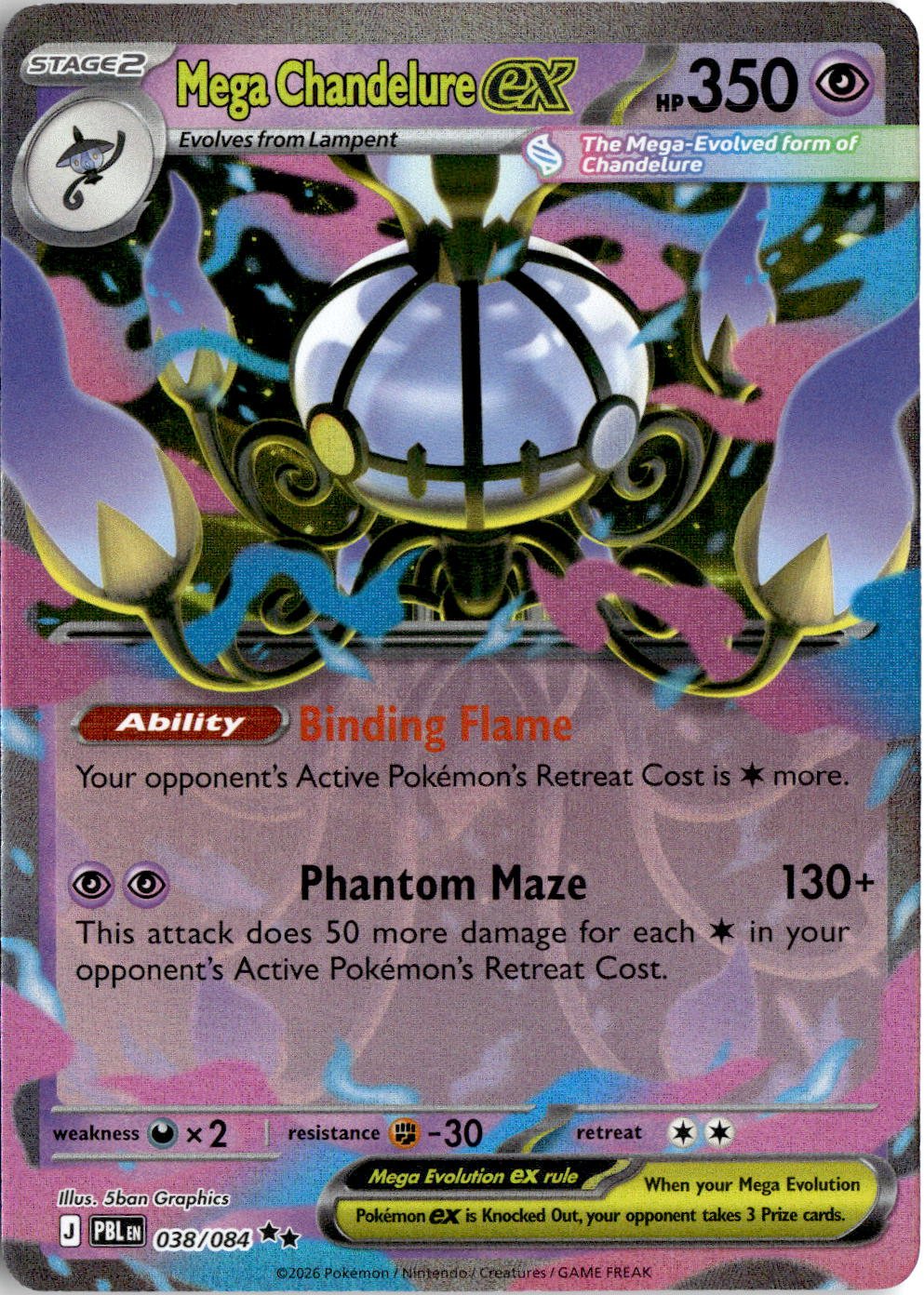 2026 Pokemon Mega Evolution Mega Chandelure EX graded slab