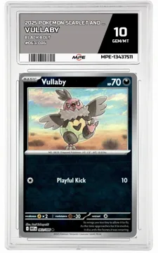 2025 POKEMON SCARLET AND VIOLET BLACK BOLT #063/086 Vullaby MPE 10 GEM/MT — graded card up for auction