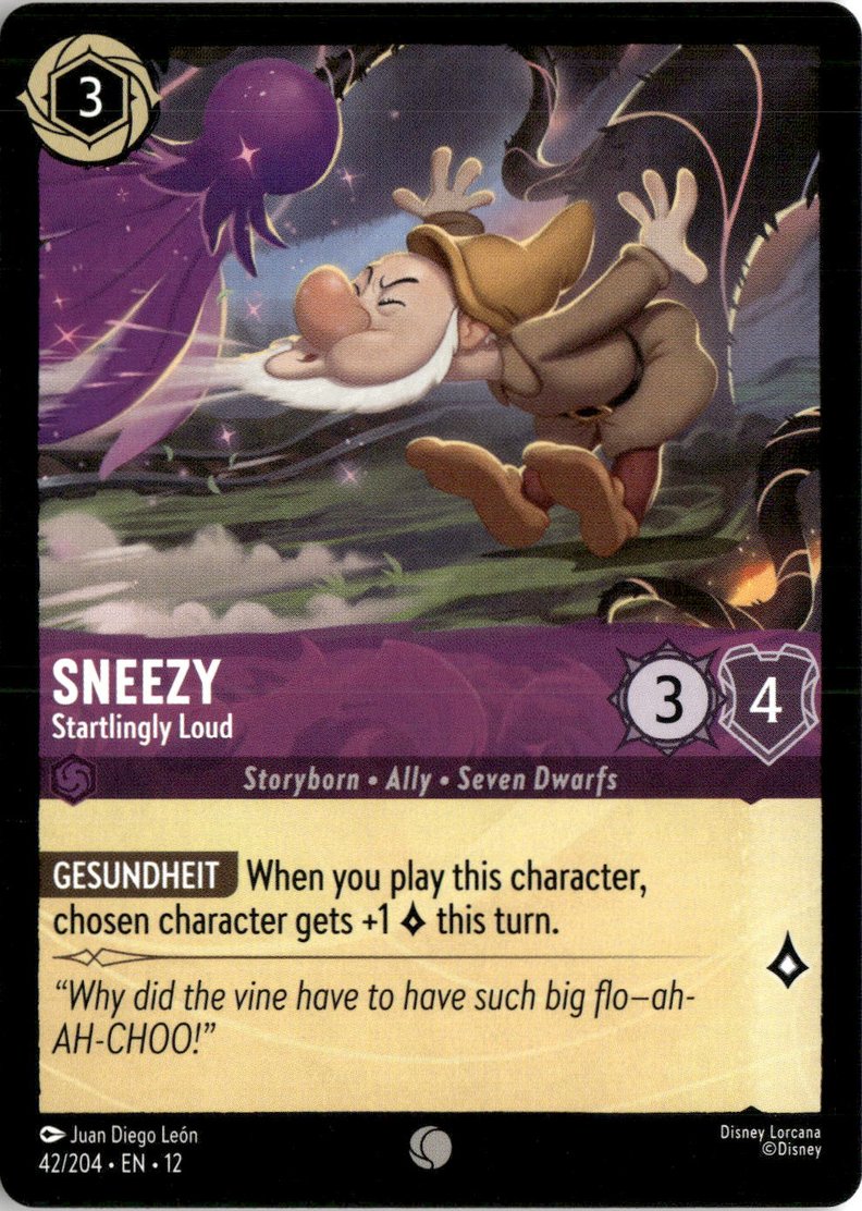 2026 Disney Lorcana En 12 Sneezy graded slab