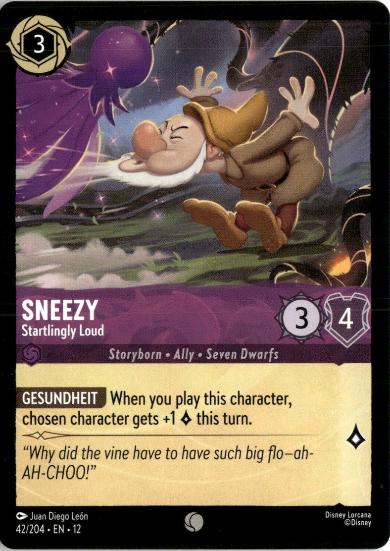 2026 Disney Lorcana En 12 Sneezy graded slab