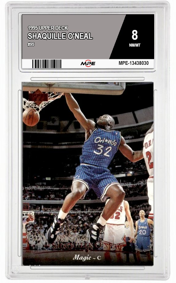 1995 UPPER DECK #95 SHAQUILLE O'NEAL MPE 8 NM/MT — graded card auctioned from the MPE vault