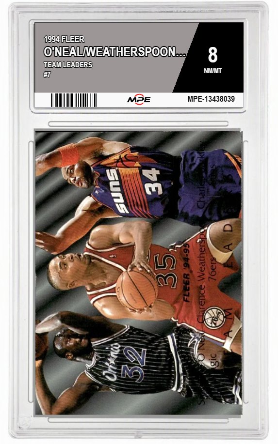 1994 FLEER TEAM LEADERS #7 O'NEAL/WEATHERSPOON/BARKLEY MPE 8 NM/MT — graded card auctioned from the MPE vault