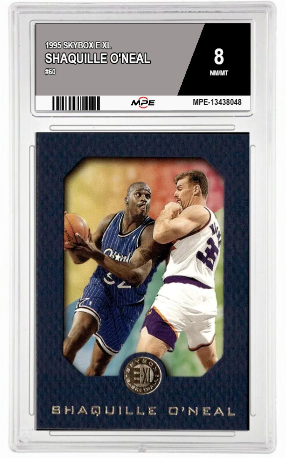 1995 SKYBOX E XL #60 SHAQUILLE O'NEAL MPE 8 NM/MT — graded card auctioned from the MPE vault