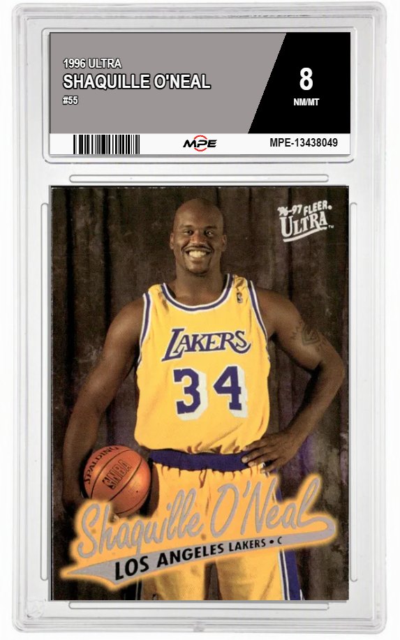 1996 ULTRA #55 SHAQUILLE O'NEAL MPE 8 NM/MT — graded card auctioned from the MPE vault