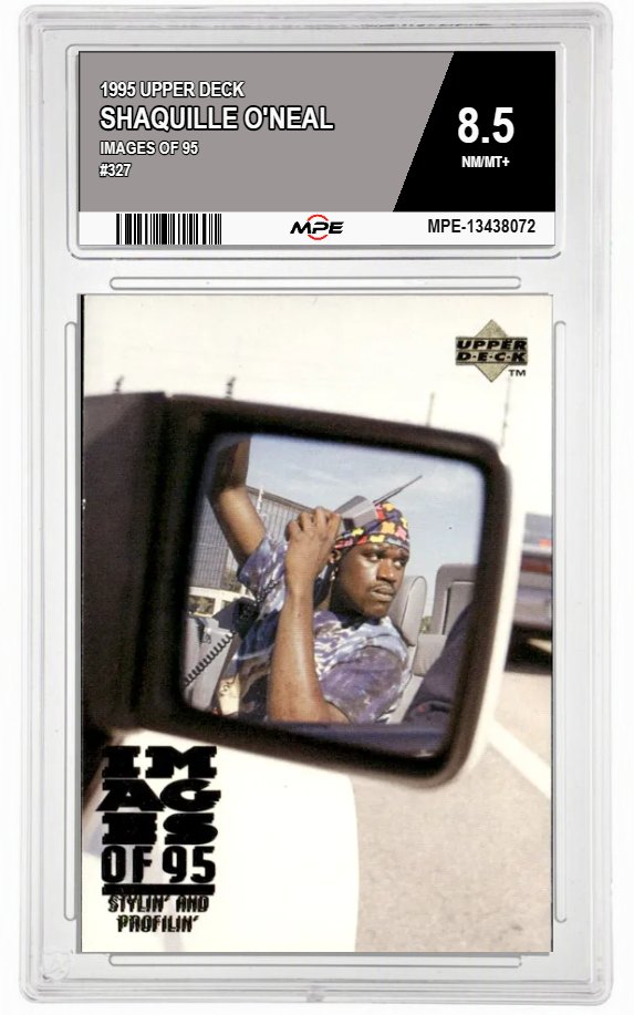 1995 UPPER DECK IMAGES OF 95 #327 SHAQUILLE O'NEAL MPE 8.5 NM/MT+ — graded card auctioned from the MPE vault