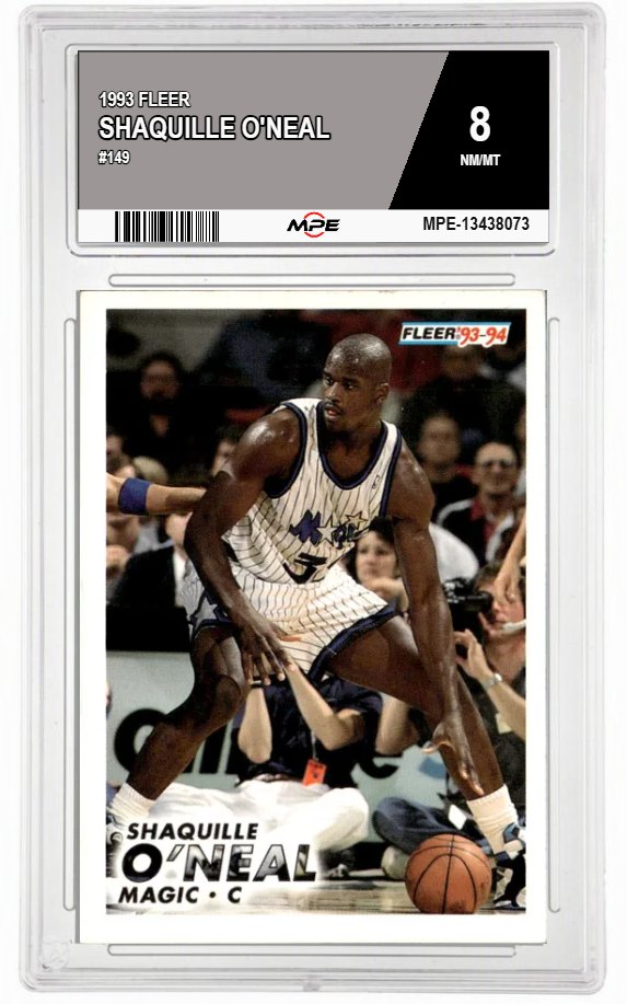 1993 FLEER #149 SHAQUILLE O'NEAL MPE 8 NM/MT — graded card auctioned from the MPE vault