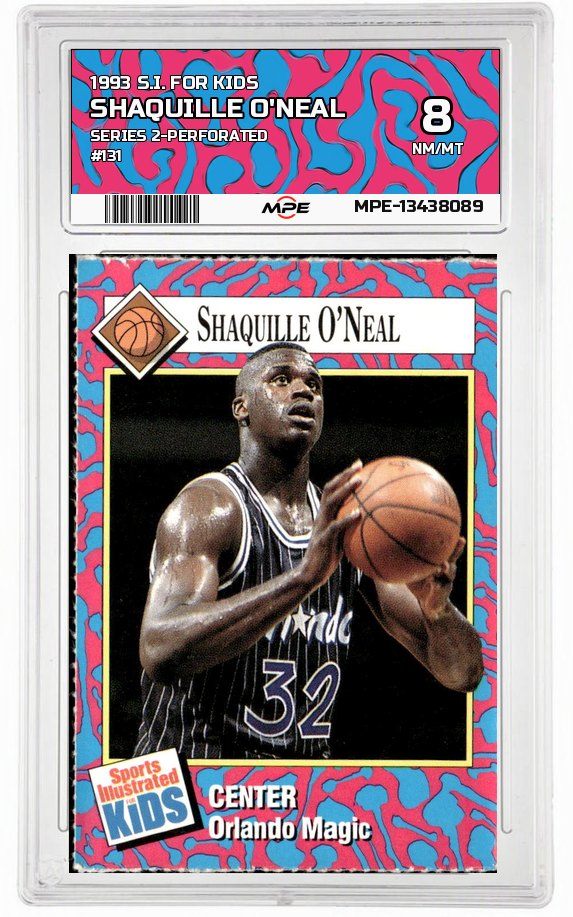 1993 S.I. FOR KIDS SERIES 2-perforated #131 SHAQUILLE O'NEAL MPE 8 NM/MT — graded card auctioned from the MPE vault