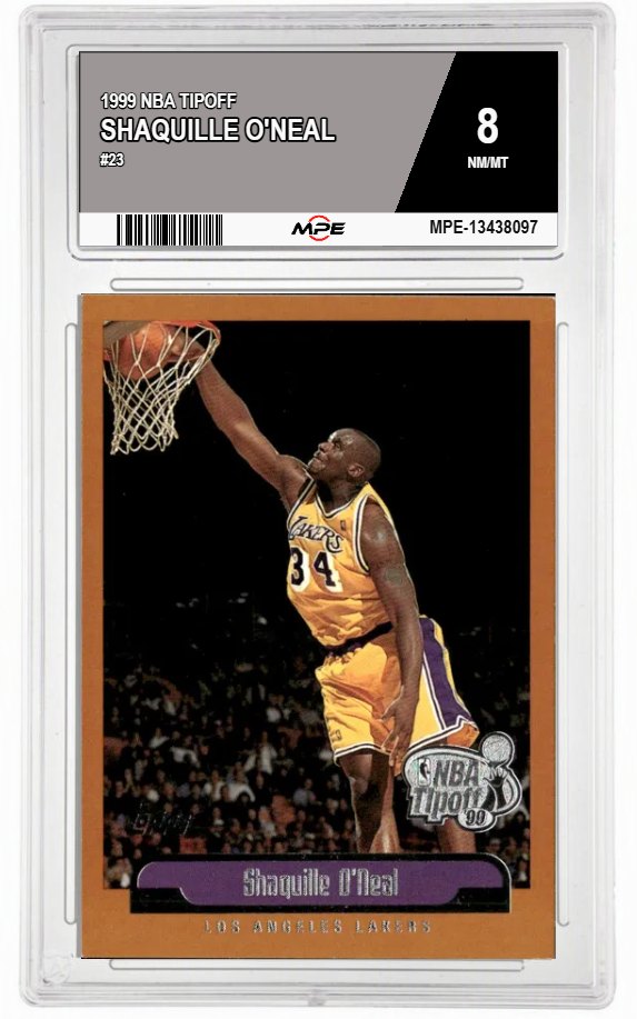 1999 NBA TIPOFF #23 SHAQUILLE O'NEAL MPE 8 NM/MT — graded card auctioned from the MPE vault