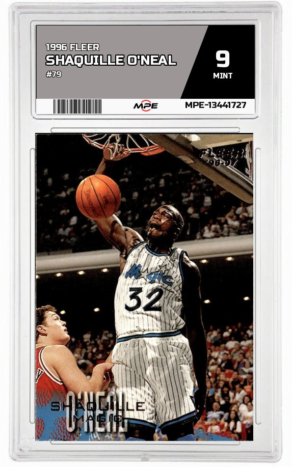 1996 FLEER #79 SHAQUILLE O'NEAL MPE 9 MINT — graded card auctioned from the MPE vault
