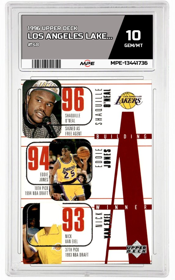 1996 UPPER DECK #148 LOS ANGELES LAKERS MPE 10 GEM/MT — graded card auctioned from the MPE vault