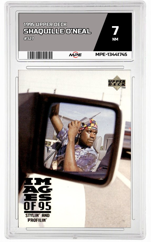 1995 UPPER DECK #327 SHAQUILLE O'NEAL MPE 7 NM — graded card auctioned from the MPE vault