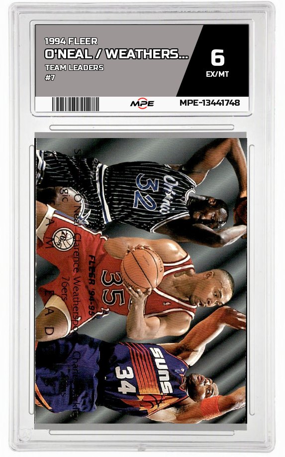 1994 FLEER TEAM LEADERS #7 O'NEAL / WEATHERSPOON / BARKLEY MPE 6 EX/MT — graded card auctioned from the MPE vault