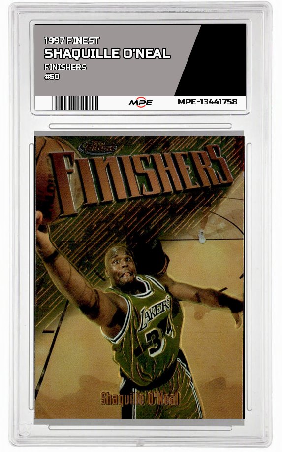 1997 FINEST FINISHERS #50 SHAQUILLE O'NEAL — graded card auctioned from the MPE vault
