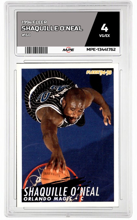 1994 FLEER #160 SHAQUILLE O'NEAL MPE 4 VG/EX — graded card auctioned from the MPE vault