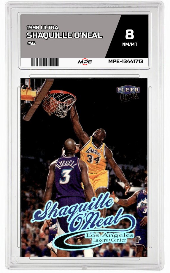 1998 ULTRA #93 SHAQUILLE O'NEAL MPE 8 NM/MT — graded card auctioned from the MPE vault