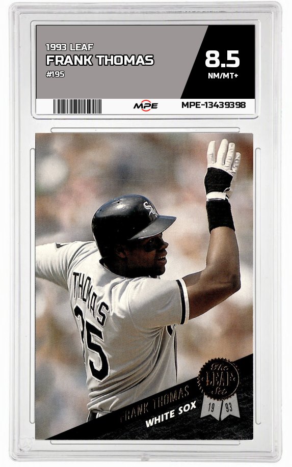 1993 LEAF #195 FRANK THOMAS MPE 8.5 NM/MT+ — graded card auctioned from the MPE vault